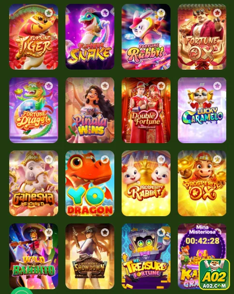 Usuário jogando no app a02 em um smartphone